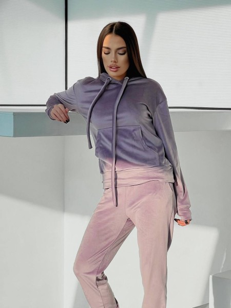 Спортивный велюровый костюм сиреневого цвета 28730