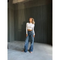 Запальний топ із шнурівкою білого кольору 28819