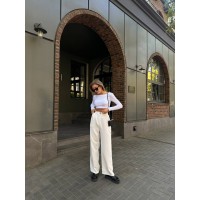 Стильний топ із рукавом білого кольору 28833