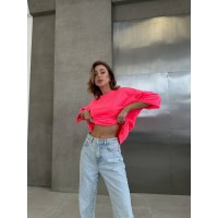 Базова, яскрава футболка малинового кольору 28835