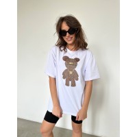 Женская футболка с принтом белого цвета 28852