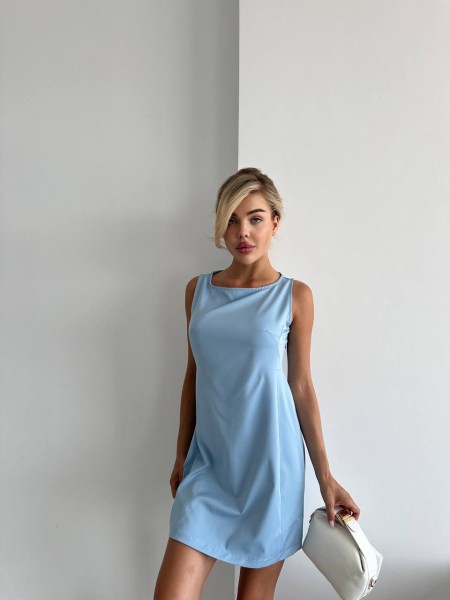 Гарна базова сукня блакитного кольору 28856