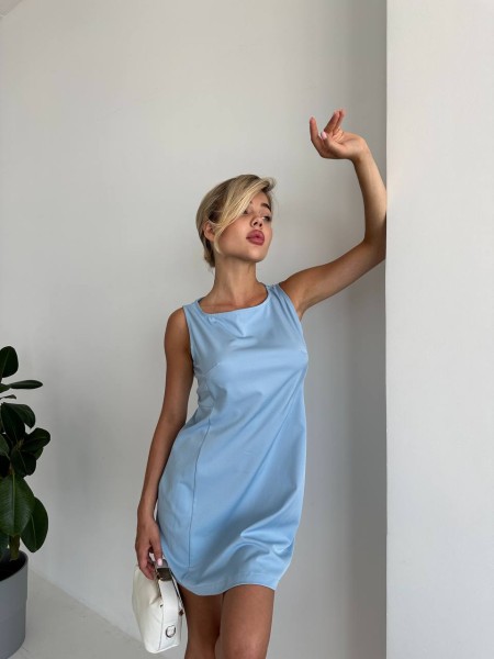 Гарна базова сукня блакитного кольору 28856