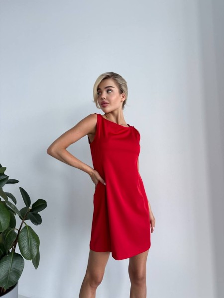 Гарна базова сукня червоного кольору 28857