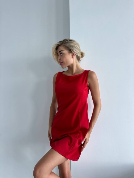 Гарна базова сукня червоного кольору 28857