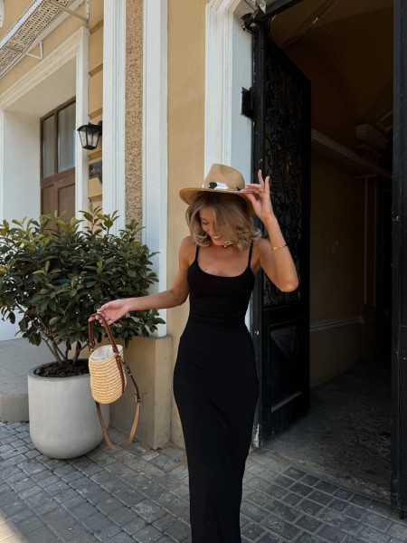 Чудова силуетна сукня у стилі SKIMS чорного кольору 28868