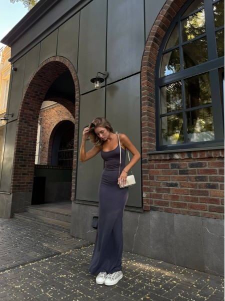 Чудова силуетна сукня у стилі SKIMS сiрого кольору 28869