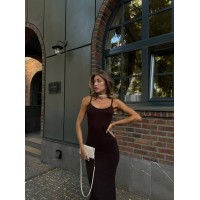 Великолепное силуэтное платье в стиле SKIMS шоколадного цвета 28870