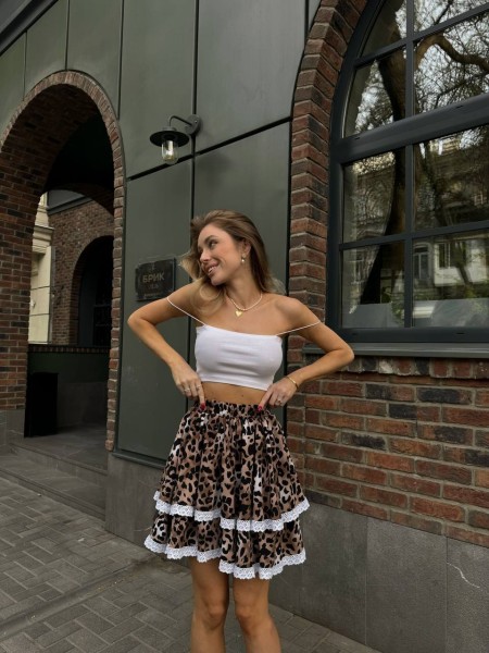 Неймовірно повітряна спідниця леопардового кольору 28879