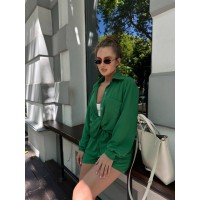 Легкий костюм 2-ка із шортами зеленого кольору 28905