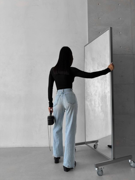 Боди с рукавом со скрытой молнией черного цвета 28911