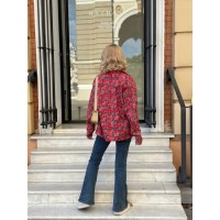 Отличная женская рубашка из фланели красного цвета 28913