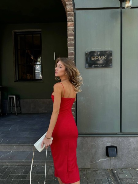 Приваблива сукня у стилі SKIMS червоного кольору 28918