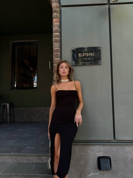 Приваблива сукня у стилі SKIMS чорного кольору 28919