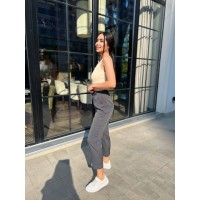 Стильні жіночі штани графітового кольору 28958