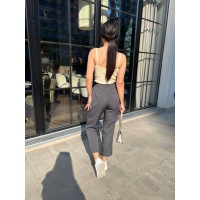 Стильні жіночі штани графітового кольору 28958