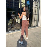 Стильні жіночі штани пудрового кольору 28960