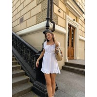 Сукня міні білого кольору 29080