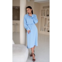 Романтическое платье миди голубого цвета 29087