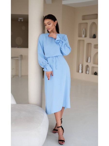 Романтична сукня міді блакитного кольору 29087