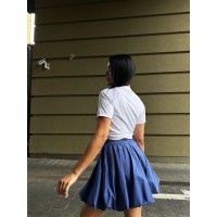 Пишна бавовняна спідниця синього кольору 29106