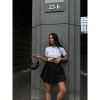 Пишна бавовняна спідниця чорного кольору 29107