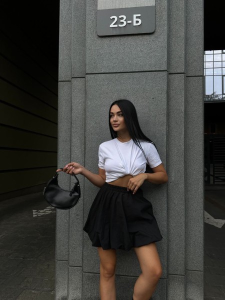 Пишна бавовняна спідниця чорного кольору 29107