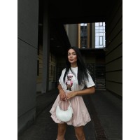 Пишна бавовняна спідниця рожевого кольору 29109