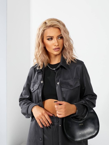 Жіночий прогулянковий костюм графiтового кольору 29121