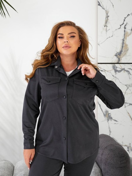 Жіночий прогулянковий костюм графiтового кольору 29122