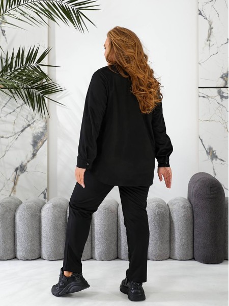 Жіночий прогулянковий костюм чорного кольору 29123