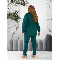 Женский прогулочный костюм изумрудного цвета 29125