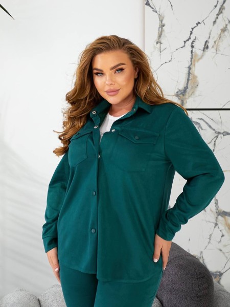 Жіночий прогулянковий костюм смарагдового кольору 29125