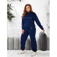 Жіночий спортивний костюм із трикотажу синього кольору 29180
