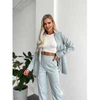 Кашеміровий класичний костюм блакитного кольору 29203