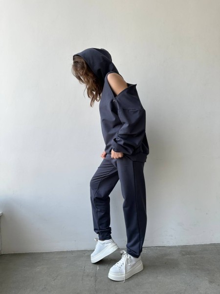 Женский повседневный костюм серого цвета 29270