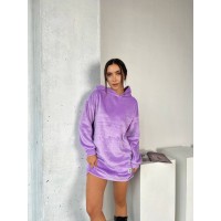 Махровое платье-туника лавандового цвета 29380