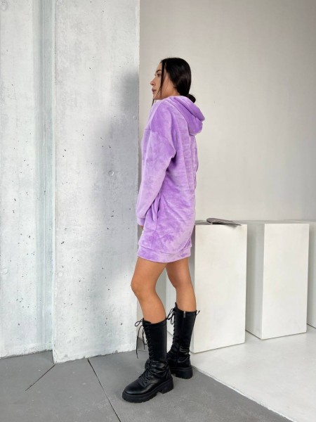 Махровое платье-туника лавандового цвета 29380