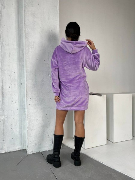 Махровое платье-туника лавандового цвета 29380