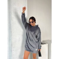 Махровое платье-туника графитового цвета 29381