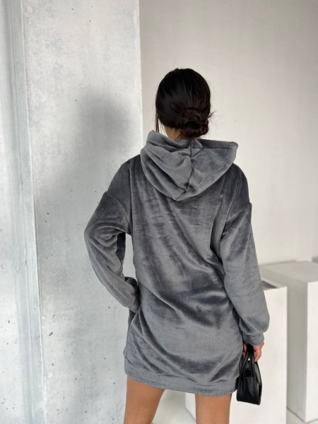 Махровое платье-туника графитового цвета 29381