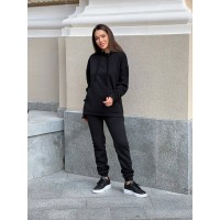 Жіночий теплий костюм чорного кольору 29439