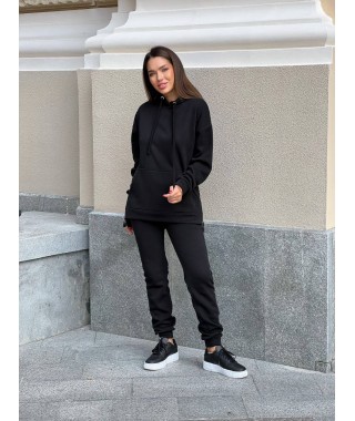 Жіночий теплий костюм чорного кольору 29439