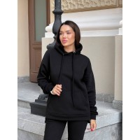 Жіночий теплий костюм чорного кольору 29439