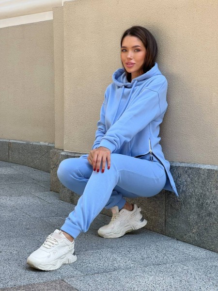 Жіночий теплий костюм блакитного кольору 29441