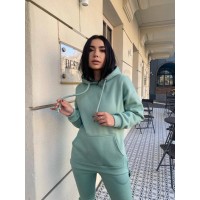 Женский теплый костюм оливкового цвета 29443