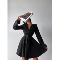 Платье мини с глубоким декольте черного цвета 29457