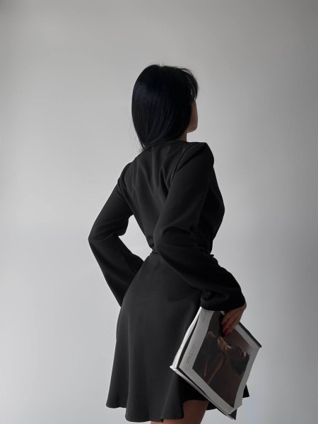 Платье мини с глубоким декольте черного цвета 29457