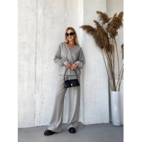 Теплий прогулянковий костюм із ангори сірого кольору 29493