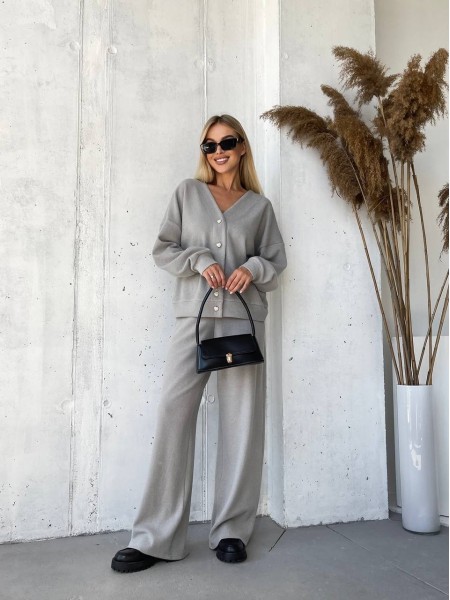 Теплий прогулянковий костюм із ангори сірого кольору 29493